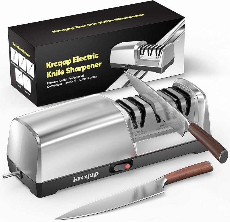 Electric Knife Sharpener for Kitchen Knives, 3-Stage, Fast, Repair, Polish — sharpener for best chef knife under 40