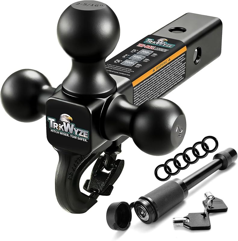 Tri-Ball Hitch 2 inch Receiver, Black E-Coat, Rust & Wear Resistant — trailer-hitch-no-leak for trailer hitch no