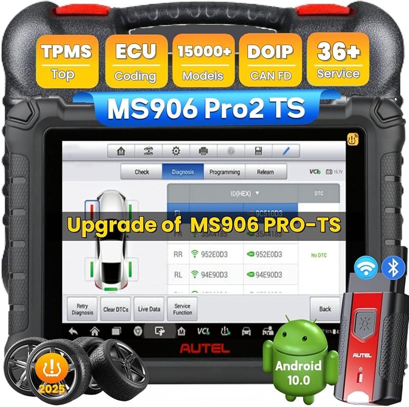 Autel MaxiSYS MS906 PRO2-TS Scanner: 2026 MS906Pro2-TS Up of MS906Pro-TS MK900TS MP900BT Kit MS908S MS906 PRO,Top TPMS