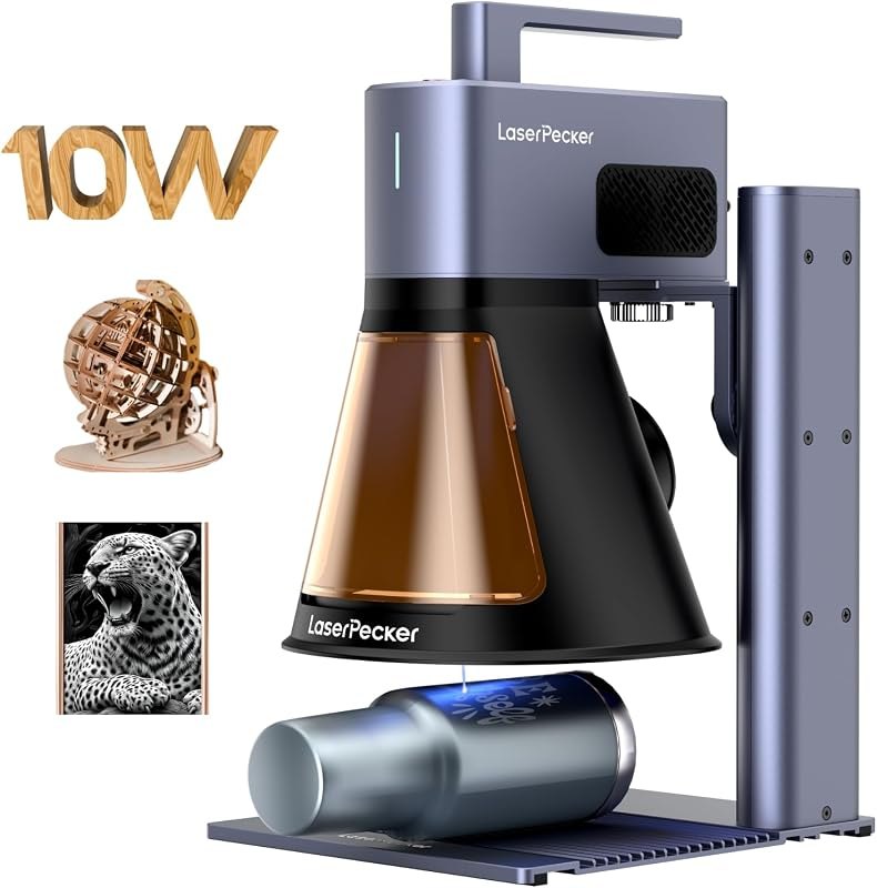 LaserPecker LP2 Plus (Basic) 10W Diode Laser Engraver, 4000mm/s Ultra-Fast Speed 4K Precision Portable Cutting &