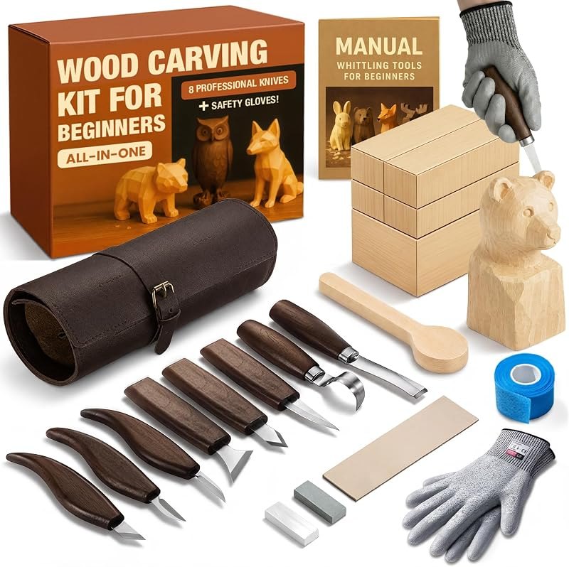 75 Wood Carving Kit for Beginners - Gift Ready Whittling Kit Set 32pcs — Woodworking amazon for woodworking kit