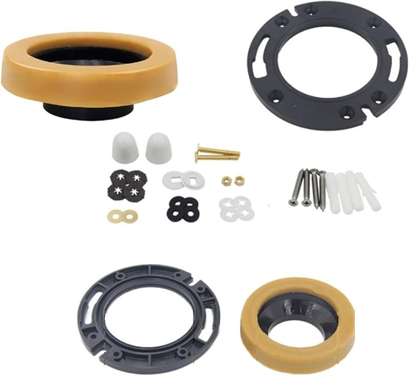 Heavy-Duty Butter Wax Ring Kit - Complete Toilet Flange Set with Reinforced Bolts for 3" & 4" Pipes (Butter Wax Ring)
