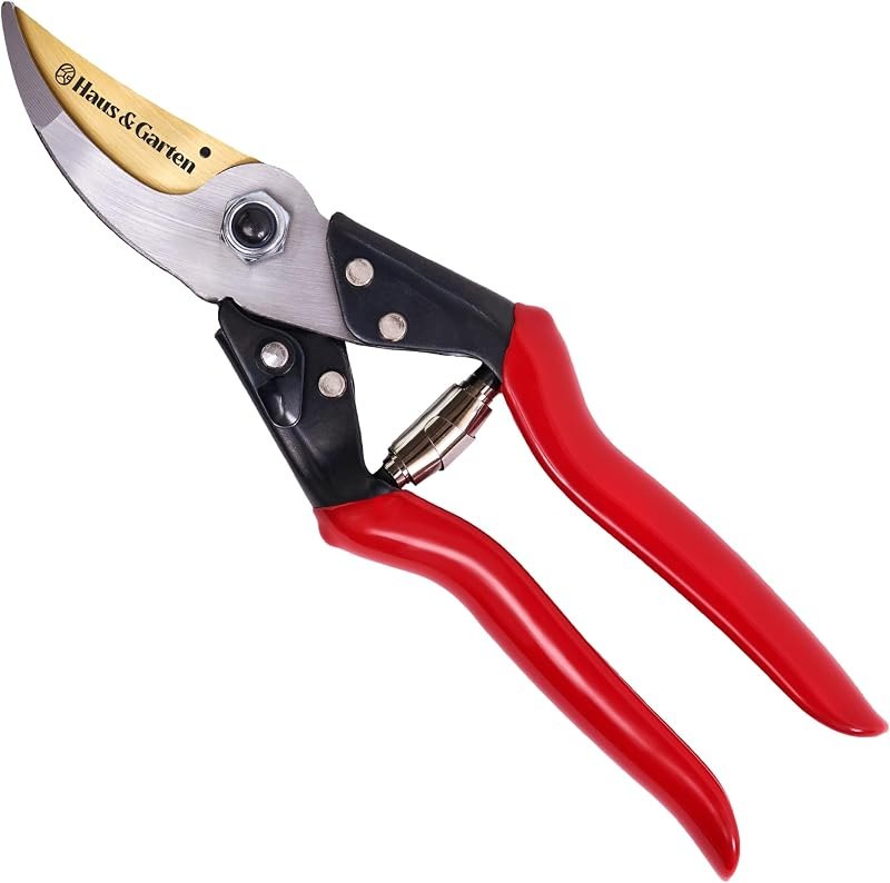 Haus & Garten ForgedPRO 8.75" Heavy Duty Professional Titanium Bypass Pruning Shears - Use As Pruners, Garden Shears