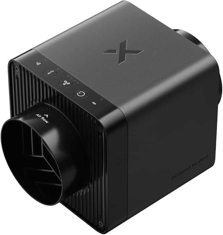 xTool SafetyPro IF2 2.0 Hyper Flow Inline Duct Fan, 14000RPM Dual Fans, 5” Smoke Extractor for Laser Cutting with EC