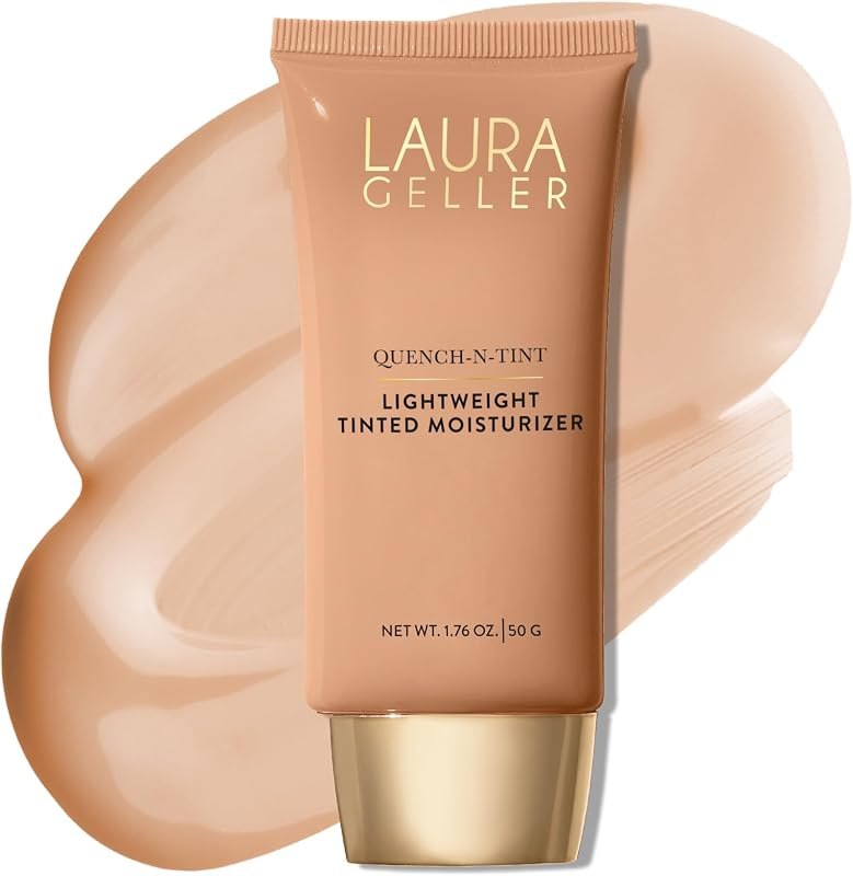 LAURA GELLER NEW YORK Quench-n-Tint Tinted Moisturizer - Sheer to Light Buildable Coverage - Natural Glow Finish -