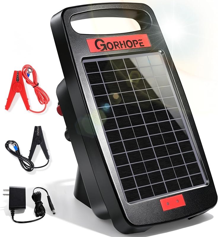 10 Miles Solar Electric Fence Charger with Short Circuit Alarm,0.18JPowered — electric-fence-charger-pack for electric