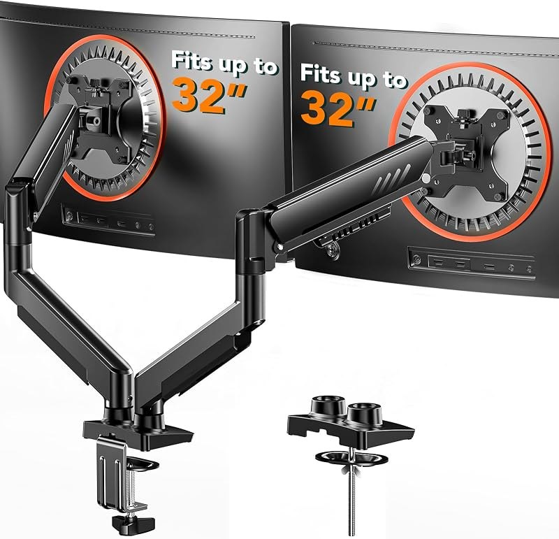 ErGear Dual Monitor Arm, Full Adjustable Monitor Mount for 13 — monitor arm for best standing desk accessories travel