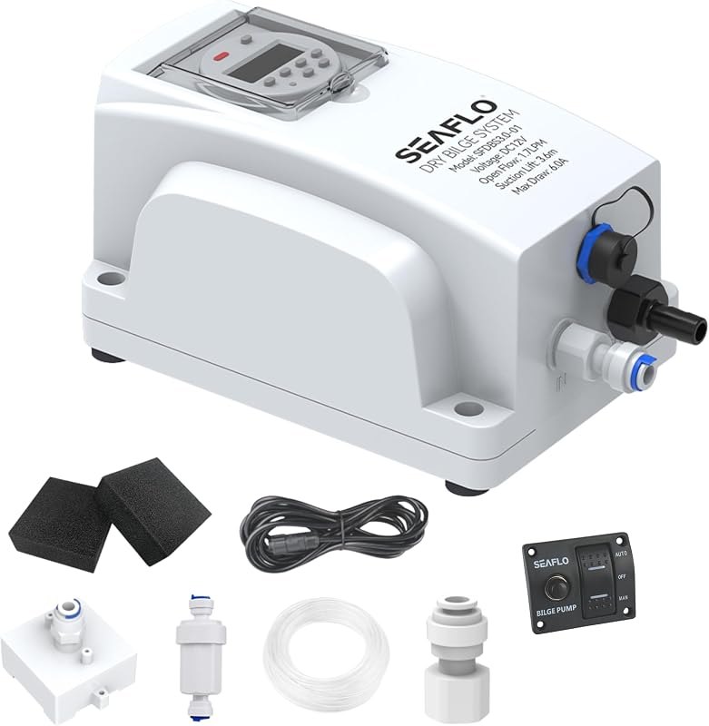 SEAFLO Dry Bilge System 3.0 - Ultimate Automatic Boat Water Removal System, 12V, 0.4 GPM, Compatible with SEAFLO Four