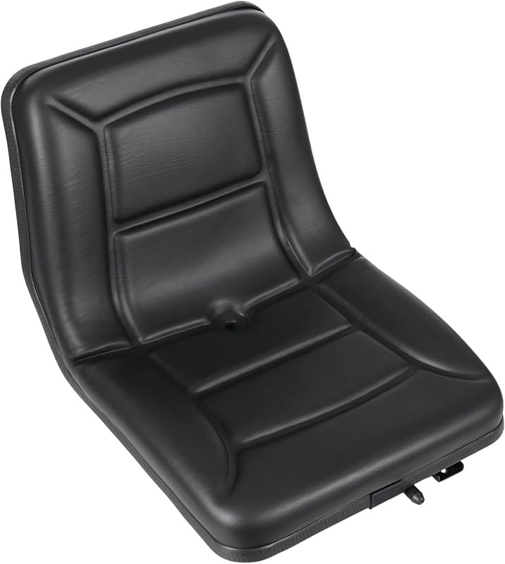 Universal Tractor Seat Black, Heavy Duty 220lb Capacity w/Drainage Hole & Slide Rails for Forklifts Tractors Mowers —
