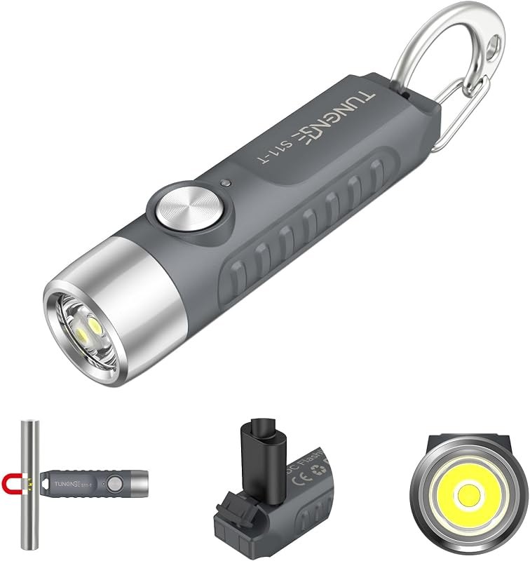 S11-T EDC Rechargeable Mini Keychain Flashlight,Pocket Light with Magnet — mini for best camping lantern travel compact