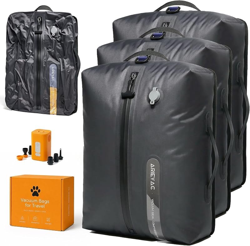 IKYWT Vacuum Seal Bags for Travel w/Pump, 18L Compression Packing Cubes for Carry-On Suitcase & Travel Backpack