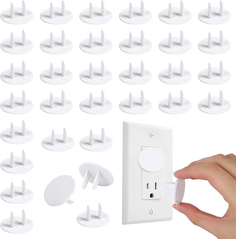 Rindion 65 Pcak Outlet Plug Covers, White Baby Proof Outlet Covers, Plastic Electrical Socket Covers for Outlets, Easy