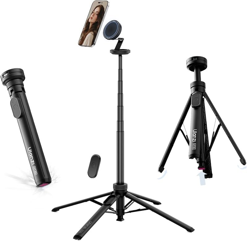 MT85 60" Magnetic Phone Tripod for iPhone 17, Auto Open Selfie Stick — Joby for best phone tripod