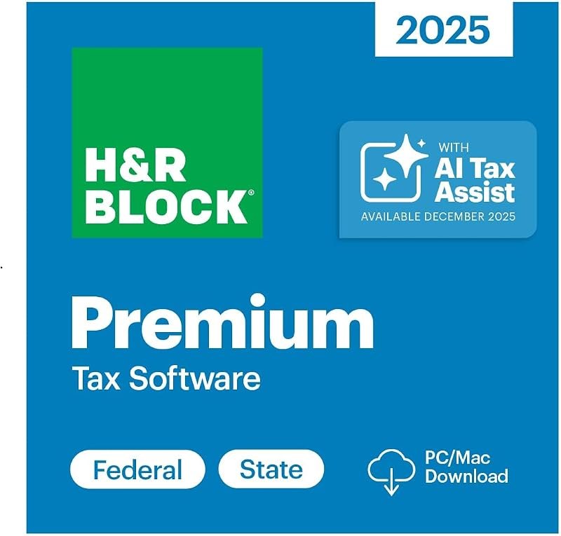 H&R Block Tax Software Premium 2025 Win/Mac [PC/Mac Online Code] — Financial software applications and for financial