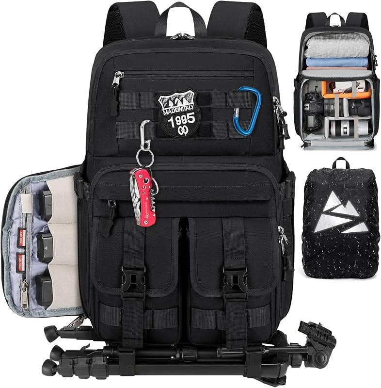RAINSMORE Camera Backpack, DSLR/SLR/Mirrorless Camera Bag for Photographers — Cameras and the accessories that mak for