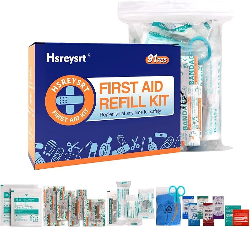 91pcs First Aid Kit Refill Kit Supplies,Portable Wound Care Kit — first aid kit refill kit for first aid kit refill