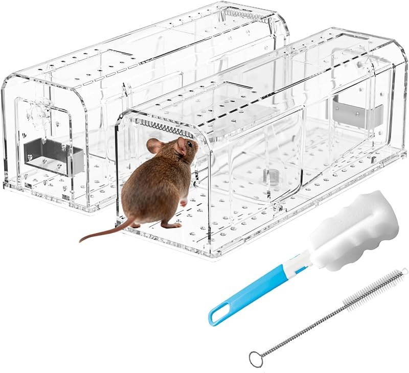 2 Pack Humane Mouse Trap for Indoor No Kill Live Mice Traps for House Mice — no see mouse trap amazon for no see mouse