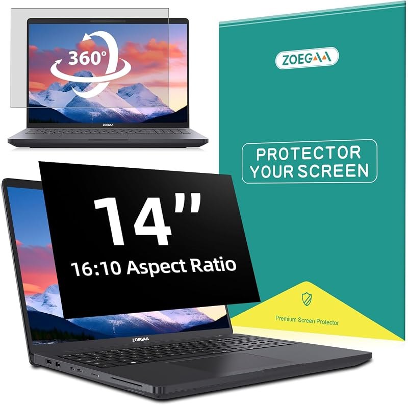 ZOEGAA 4-way 360° Laptop Privacy Screen 14 inch 16:10 Aspect Ratio