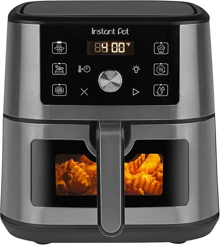 Instant Pot 4QT VORTEX 6-in-1 Mini Air Fryer, Air fry, Bake, Roast, Broil, Dehydrate or Reheat, Stainless Steel, 4
