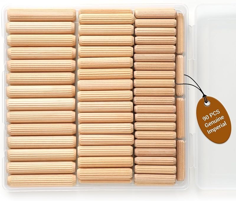 90PCS Wooden Dowel Pins Kit, Wooden Pegs for Furniture — Woodworking replacement for woodworking kit