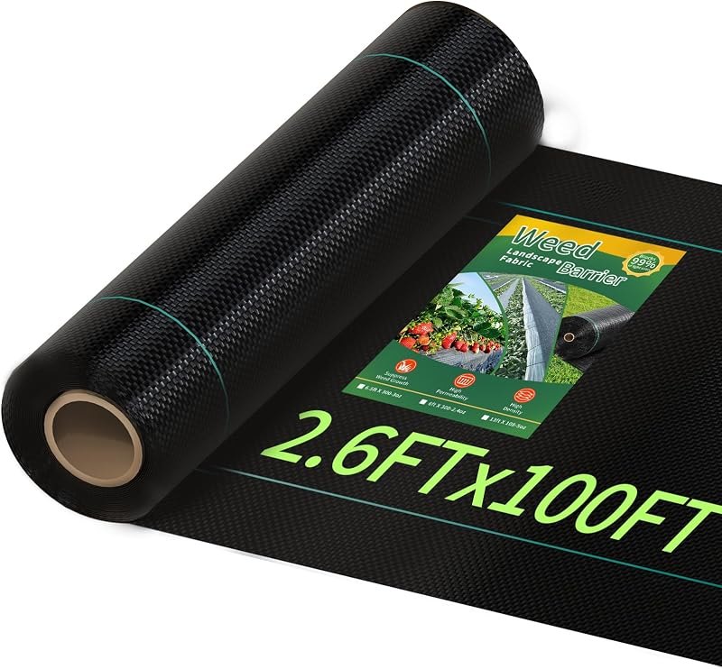 Pterying Weed Barrier Landscape Fabric Heavy Duty Geotextile 2.6ftx100ft