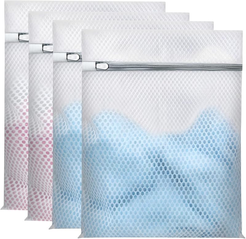 Laundry Bags Mesh Wash Bags for Delicates, Upgraded Honeycomb & Fine Mesh, Extra Durable with Sturdy Zippers, Protect