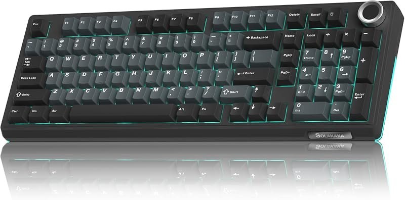 SOLAKAKA KI99 Pro Wireless Mechanical Keyboard with Quiet Switch, Hot Swappable Pre-Lubed Switches with RGB Backlit