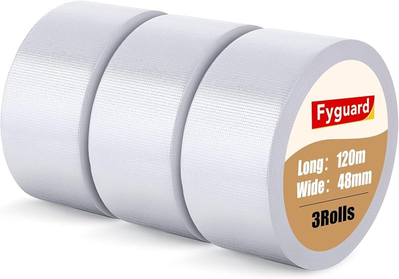 3Pack White Duct Tape 2IN x 132Yd Total Heavy Duty Waterproof Tape — pipe leak tape pack for pipe leak tape durable