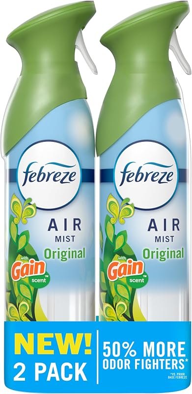 Febreze Air Mist, Air Freshener Spray, Odor Fighting Room Spray, Deodorizer for Home Bathroom Kitchen Office Apartment