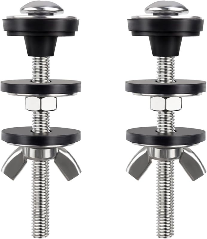 2 Pcs Toilet Tank Bolts Replacement Kit Toilet Tank to Bowl Bolts Heavy Duty Stainless Steel Universal Toilet Seat