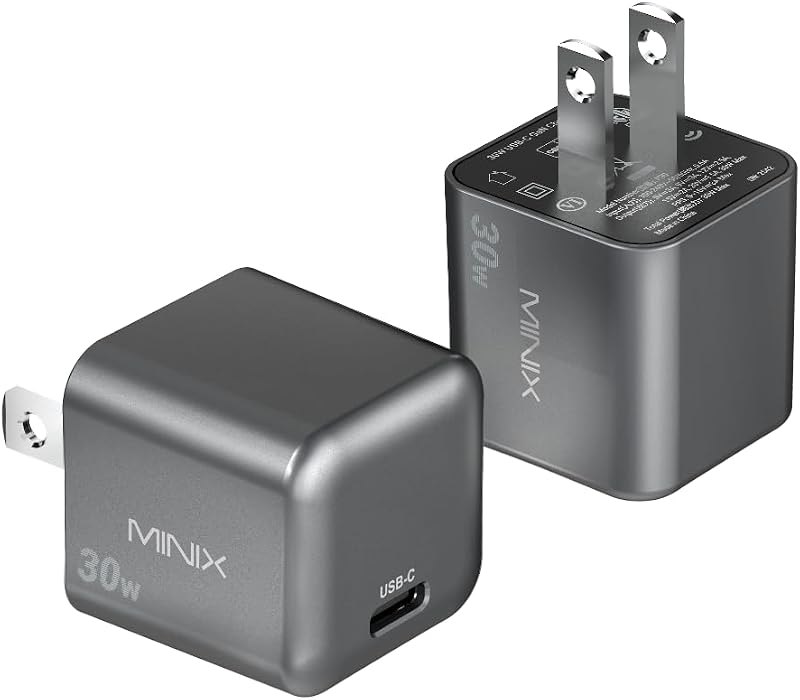 MINIX P30 30W USB C Charger Block 2-Pack, Type C Fast Charging Plug — compact for best GaN charger under 40