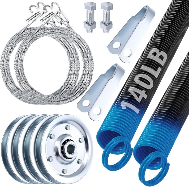 MorningRo Heavy-Duty Garage Door Extension Springs Kit 140 lb Blue — Garage heavy duty for garage kit