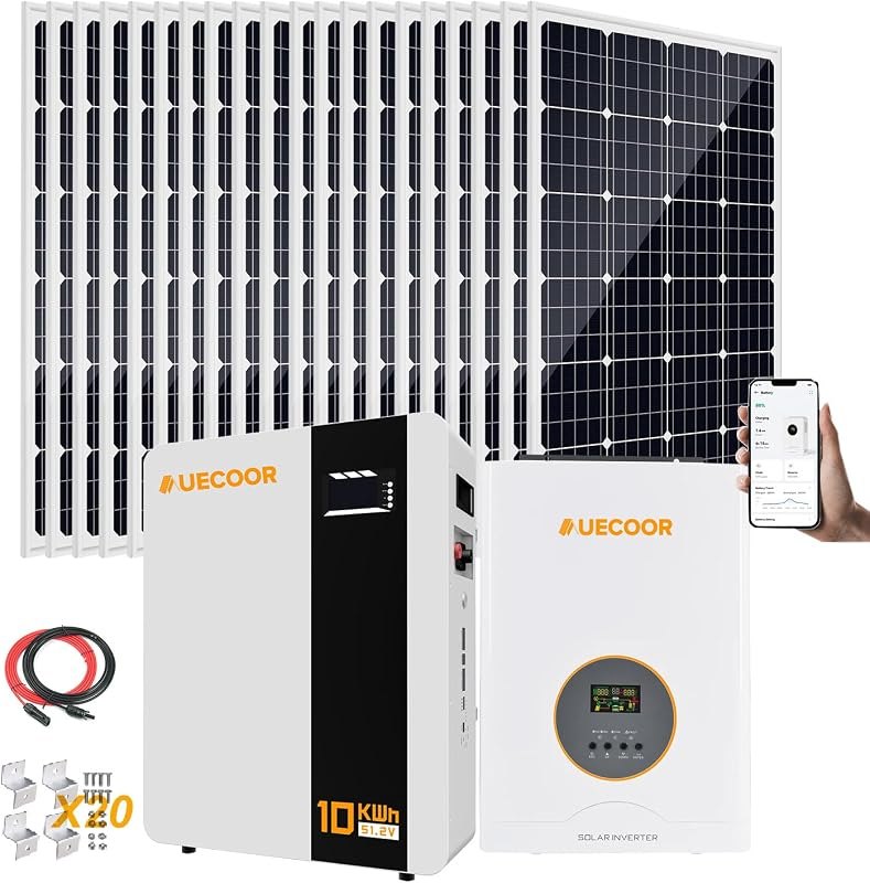 Solar Complete 9.36KWH Off-Grid System:12KW 120V/240V Split Phase Solar Inverter WiFi Monitoring+2400W Solar