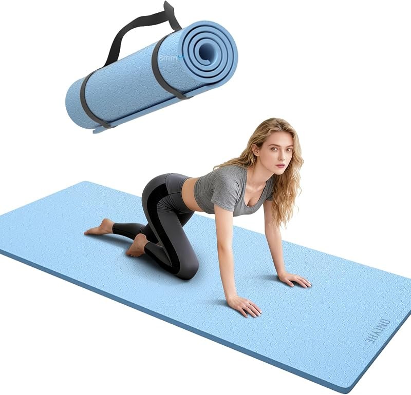Yoga Mat Thick（8mm）Exercise Mat Non Slip Anti-tear,Pilates Mat for Men and Women,Workout Mats for Home,Barefoot