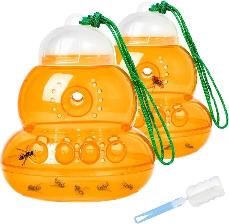 2 Pack Reusable Wasp Traps Outdoor Hanging — yellow jacket trap kit for yellow jacket trap under 30 budget