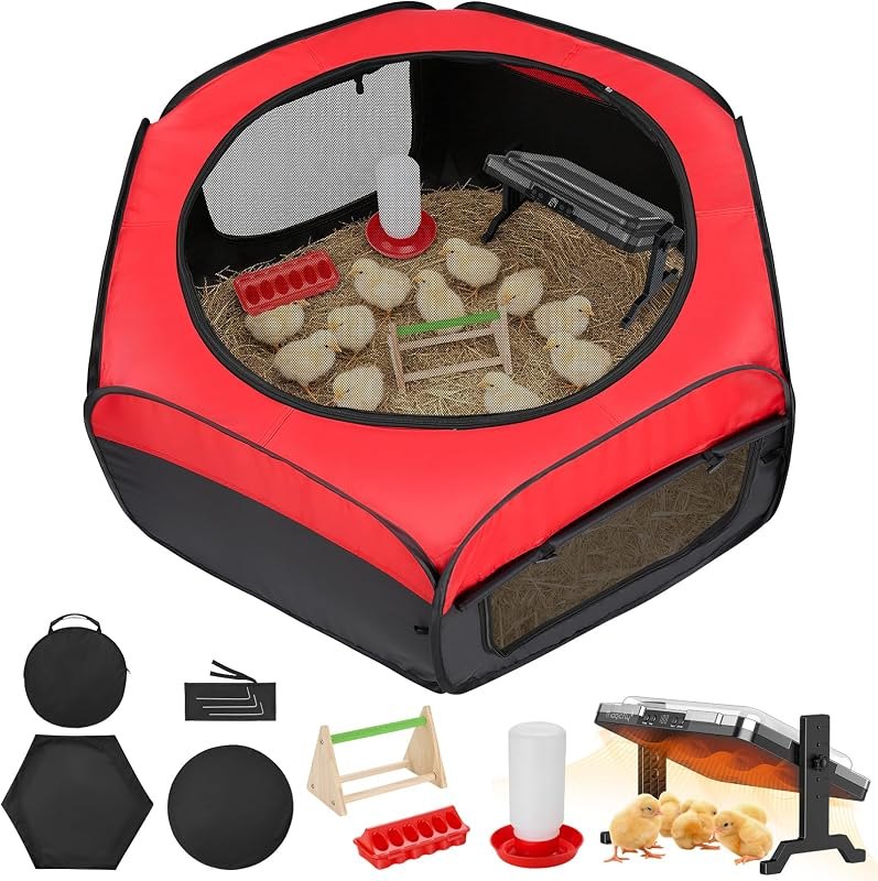 Magicfly Brooder Box for Chicks Starter Kit with 15 x 11 Inch Heating Plate — Chicken Coop kit for chicken coop kit