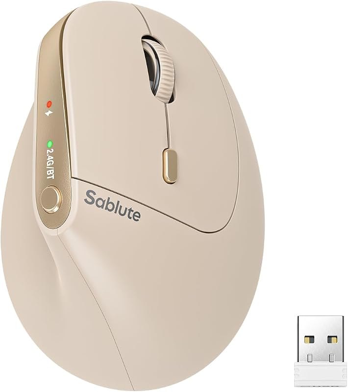 SABLUTE MAM3 Ergonomic Mouse, Bluetooth Mouse for Small and Medium Hands — ergonomic for best quiet wireless mouse