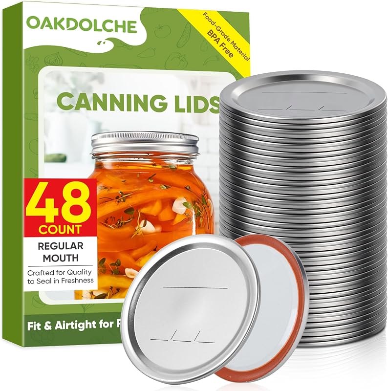 48 Pcs Regular Mouth Mason Canning Jar Lids(70mm) — mason jar lids regular mouth kit for mason jar lids regular mouth