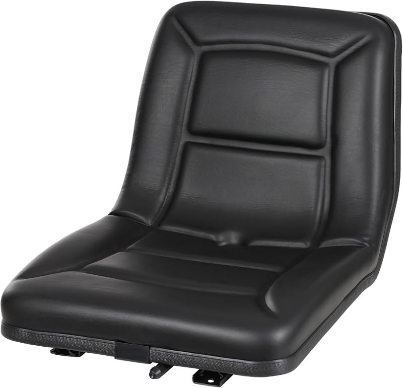 Universal Universal Tractor Seat, Lawn Mower Seat with Drain Groove, Adjustable Slide Rails Design, Comfort