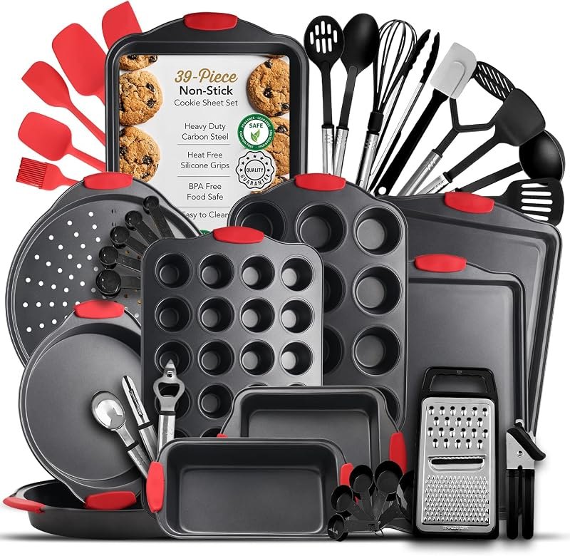 Eatex Baking Sheet Set, 39 Piece Baking Pans Set, Cookie Sheets for Baking — Baking pack for baking kit