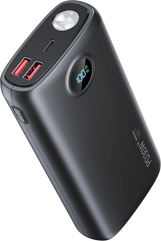 Portable Charger 30000mAh, 30W USB C Fast Charging, 3W Flashlight — power bank for best Samsung Galaxy S26 Ultra