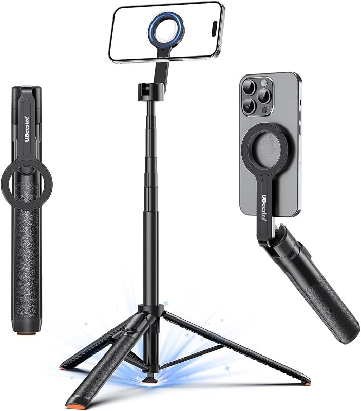 UBeesize 70" Auto-Open MagSafe Selfie Stick Phone Tripod for iPhone&Android — selfie stick for best phone tripod