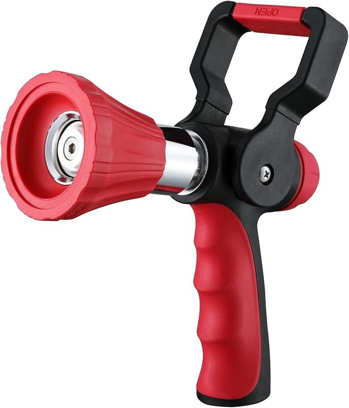 FANHAO High Pressure Fireman's Spray Nozzle, Heavy Duty Metal Hose Nozzle — fire hose nozzle garden for metal hose