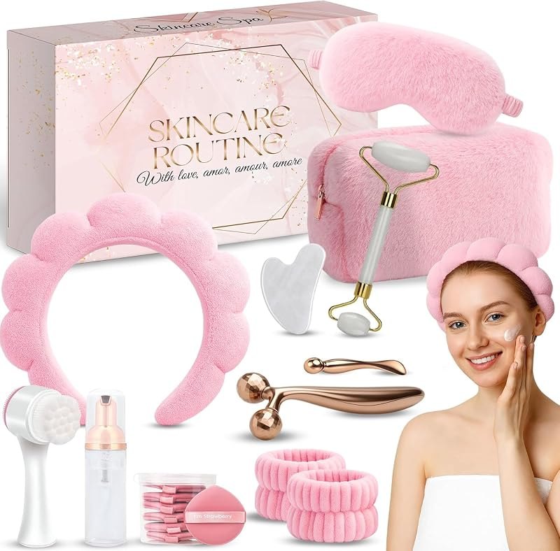 Skincare tools set, cute skin care tool for teens, facial accesories for skincare, clean girl aesthetic gifts, teen