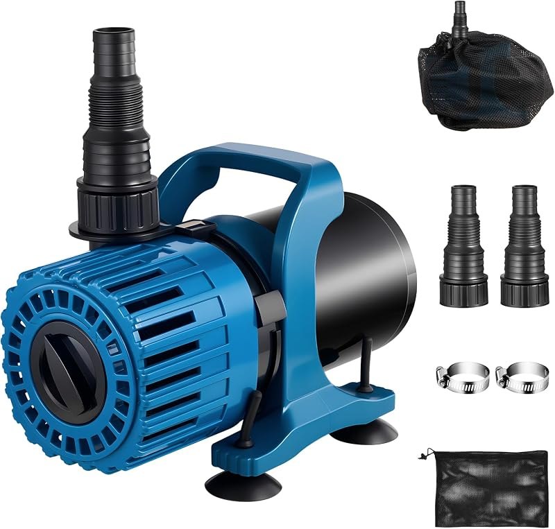 TONGCHANT Pond Pump, Adjustable Flow 700-1800GPH for fountains & waterfalls