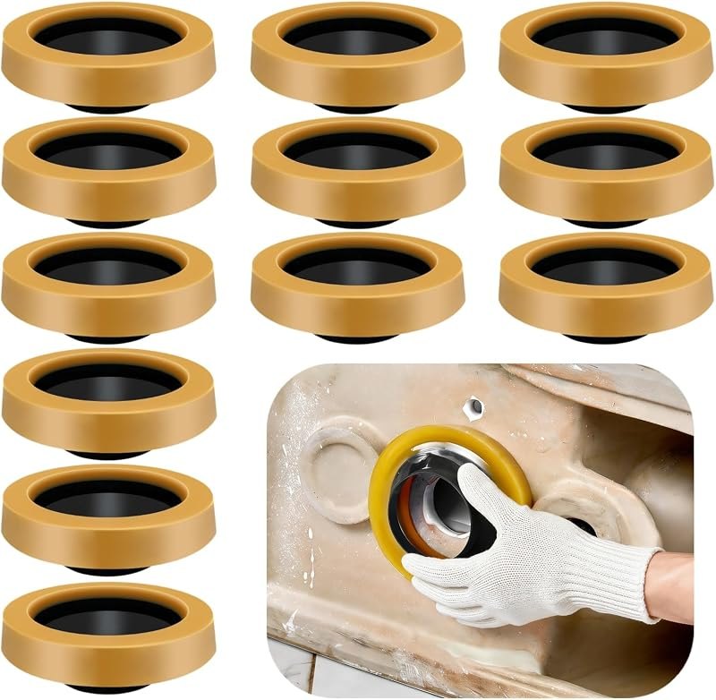 12 Pack Thick Toilet Wax Ring, Universal Wax Ring for Toilet Installation, Heavy-Duty Toilet Wax Rings and Toilet Bowl