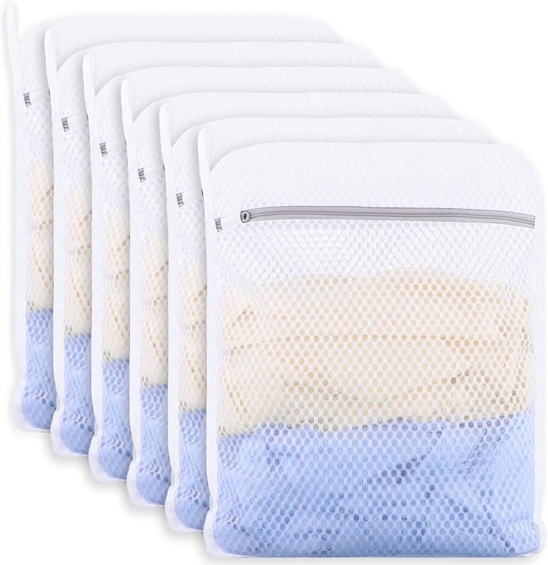 6-Pack Durable Honeycomb Mesh Laundry Bags for Delicates, 12 x 16 Inches — mesh laundry bag pack for mesh laundry bag