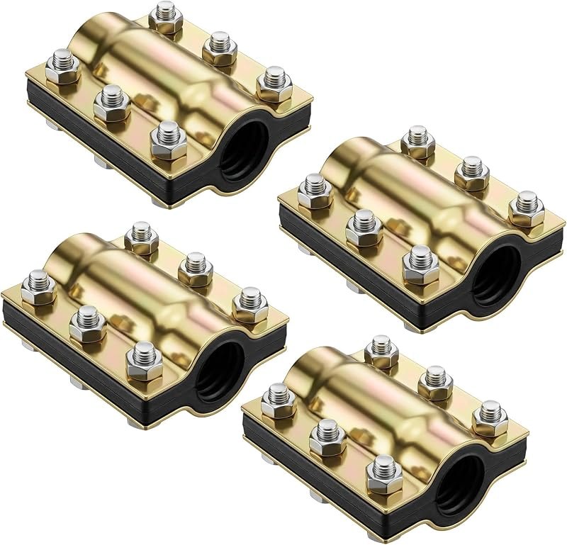 Geelin 4 Pcs 3/4 Inch Pipe Repair Clamp for 0.98-1.06 Inch Outer Diameter Water Pipe Leak Repair Clamp Kit for