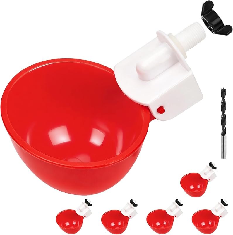Automatic Chicken Waterer Cups, 6 Pack Large Chicken Water Feeder — best chicken nipple waterer for chicken nipple