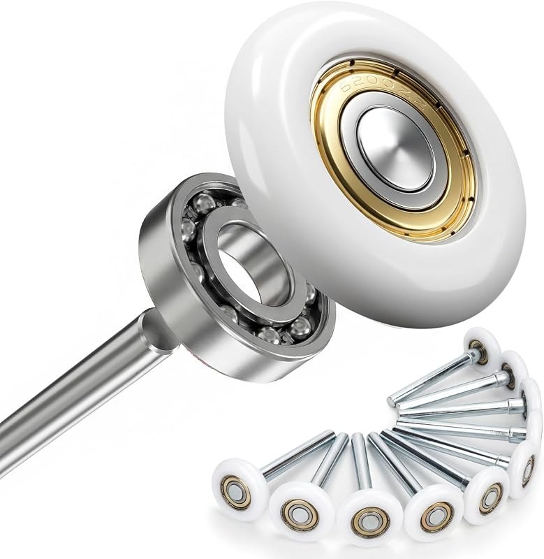 10 Pack Garage Door Rollers Replacement, 2” Nylon Garage Rollers with 6200-zz Dual Sealed Bearings, Quiet & Smooth
